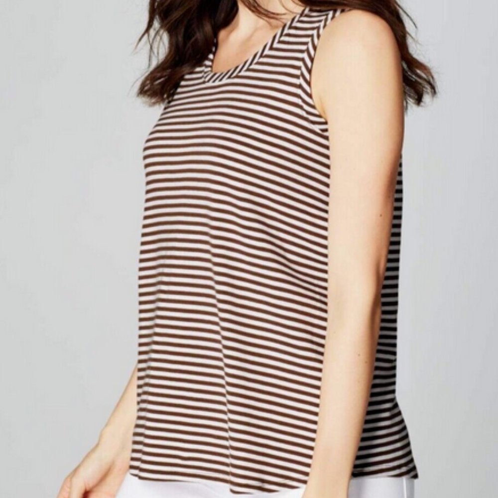 J Jill Pima Back Pleat Tank Top